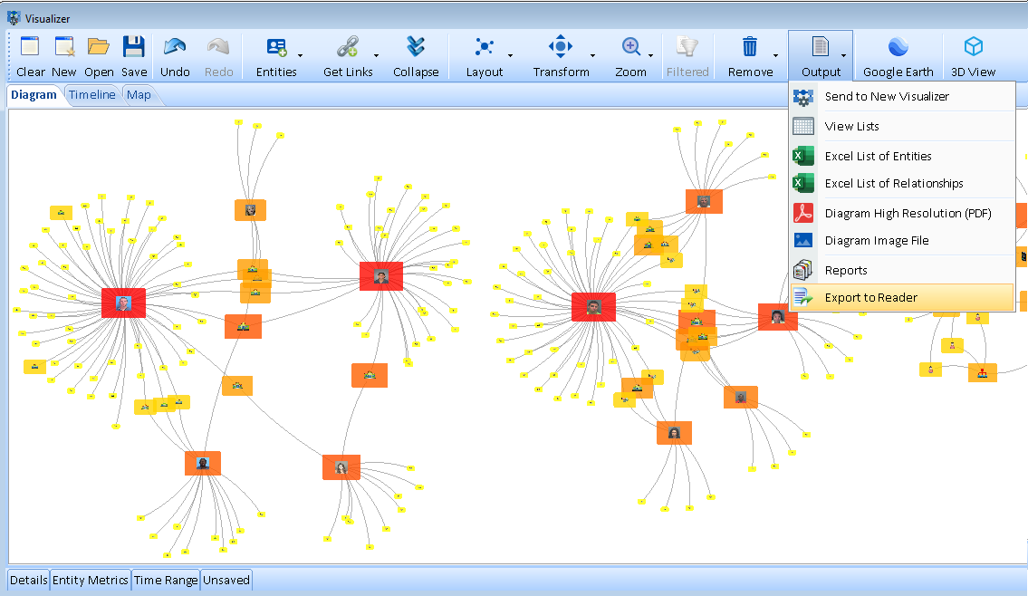 Export to Sentinel Visualizer Reader File