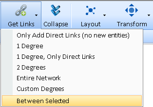 Get Links, Between Selected menu