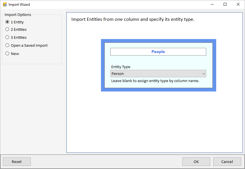 Import Wizard for 1 Entity