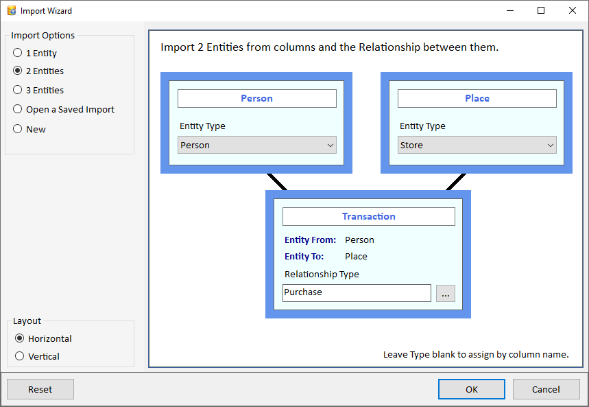Import Wizard 2 Entities and 1 Relationship